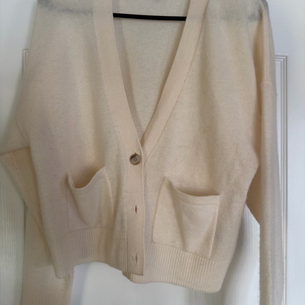 Banana Republic Cream Women's Cardigan 100% cashmere